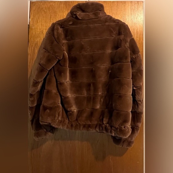 Weatherproof Caramel Brown Faux Fur Bomber Jacket - Picture 4 of 9
